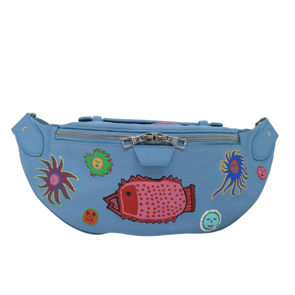 LOUIS VUITTON Taurillon Monogram Maxi Bum Bag bag Light Blue M21715 Auth 76433A