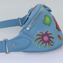 LOUIS VUITTON Taurillon Monogram Maxi Bum Bag bag Light Blue M21715 Auth 76433A-3