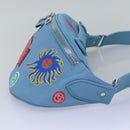 LOUIS VUITTON Taurillon Monogram Maxi Bum Bag bag Light Blue M21715 Auth 76433A-4