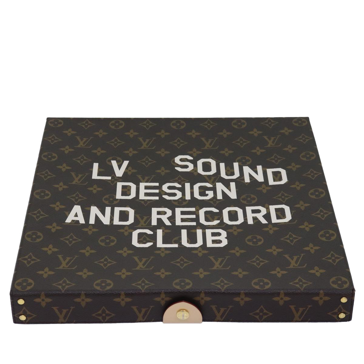 LOUIS VUITTON Monogram Record Case Pizza Box GI0634 LV Auth 76434SA