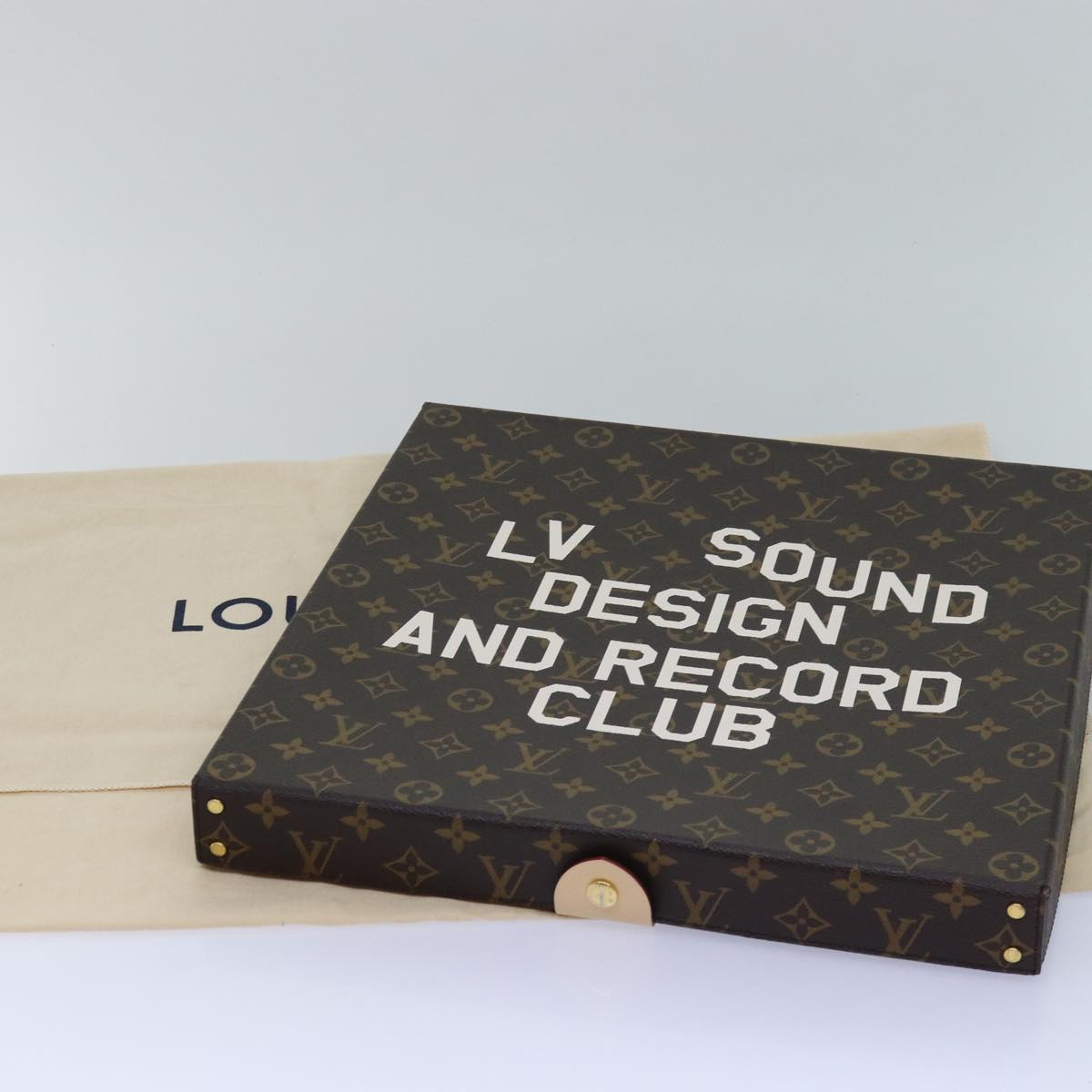 LOUIS VUITTON Monogram Record Case Pizza Box GI0634 LV Auth 76434SA