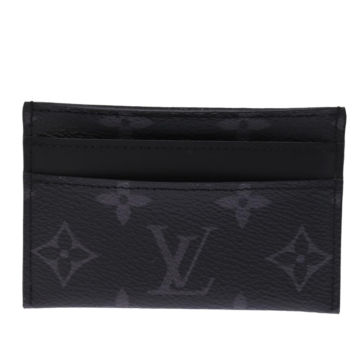 LOUIS VUITTON Monogram Eclipse Porte Cartes double Card Case M62170 Auth 76438