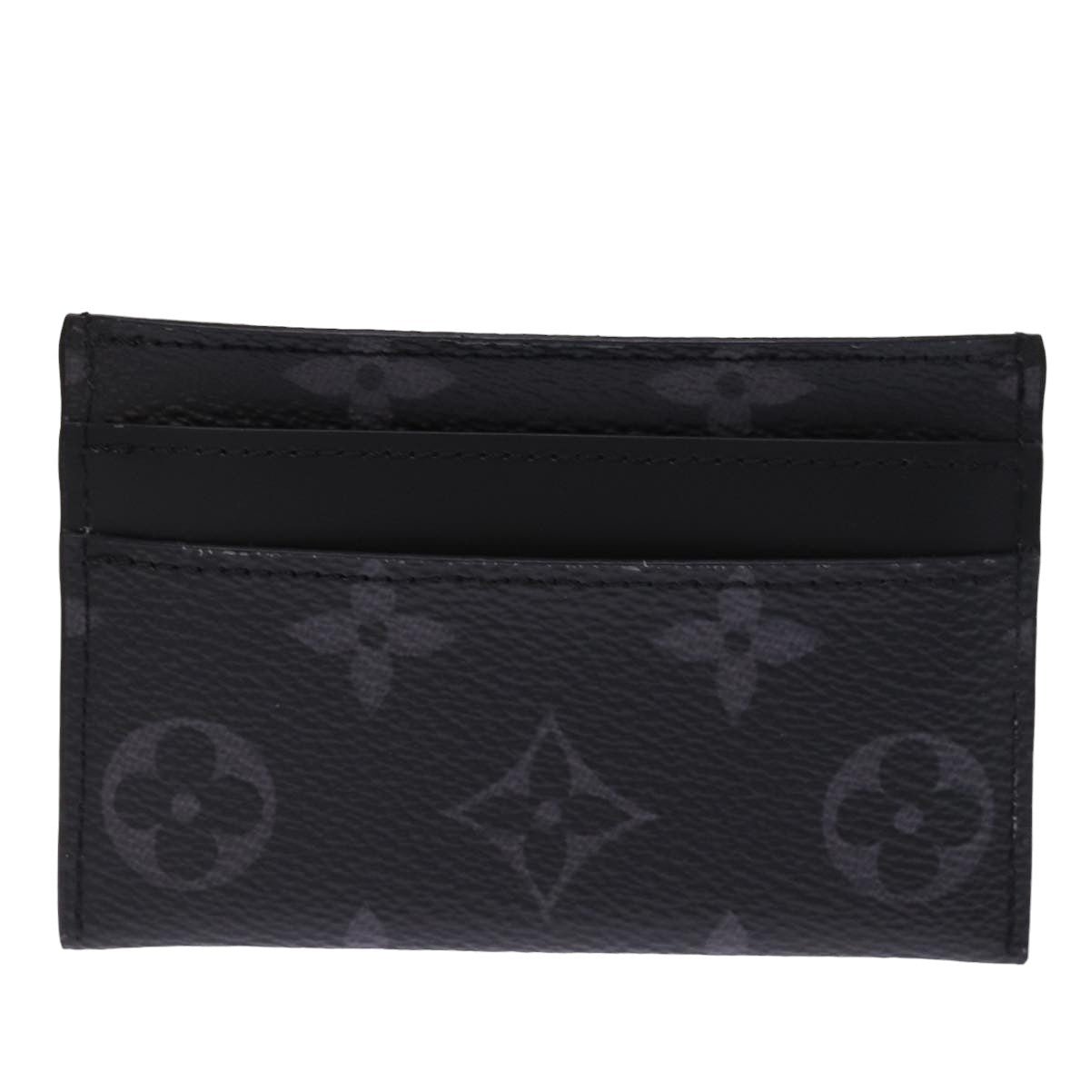 LOUIS VUITTON Monogram Eclipse Porte Cartes double Card Case M62170 Auth 76438 - 0