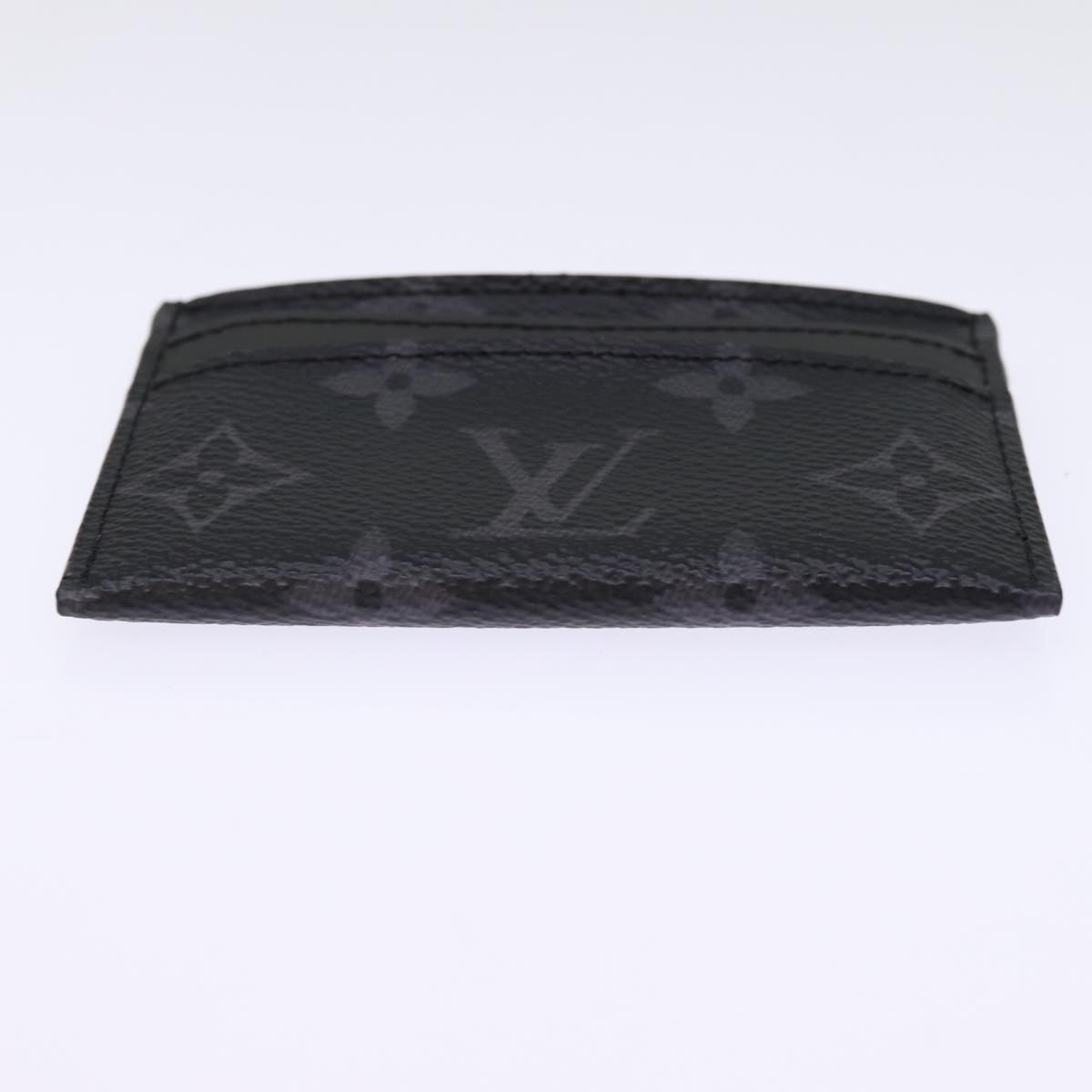 LOUIS VUITTON Monogram Eclipse Porte Cartes double Card Case M62170 Auth 76438