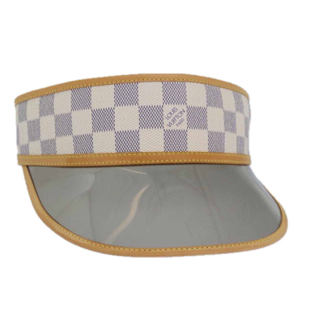 LOUIS VUITTON Damier Azur Sun Visor M72583 LV Auth 76440