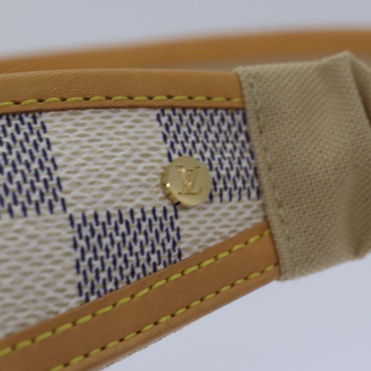 LOUIS VUITTON Damier Azur Sun Visor M72583 LV Auth 76440