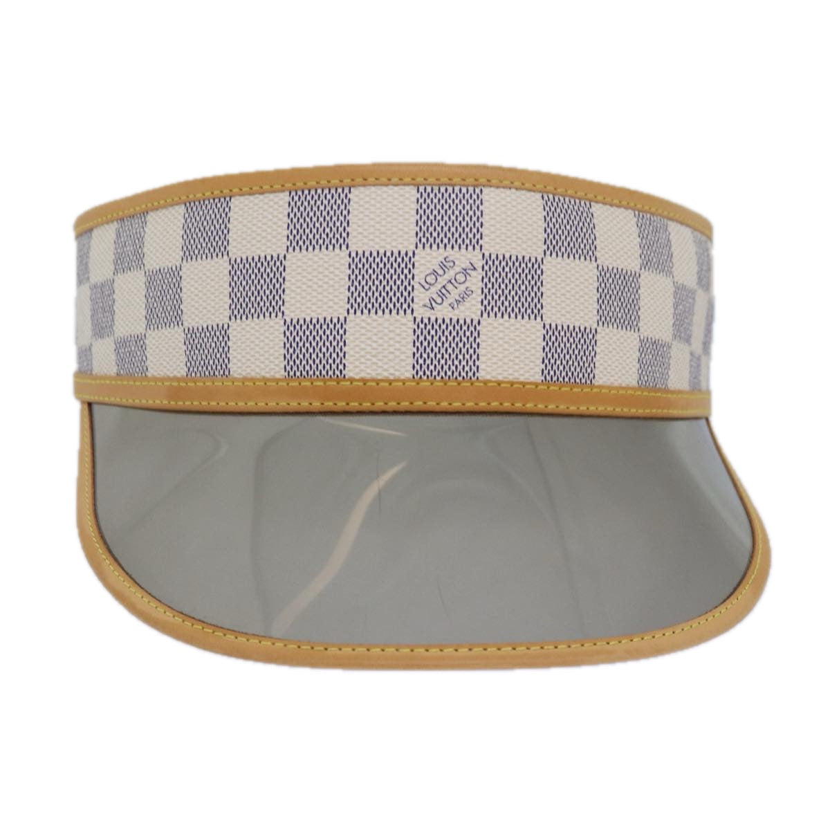 LOUIS VUITTON Damier Azur Sun Visor M72583 LV Auth 76440