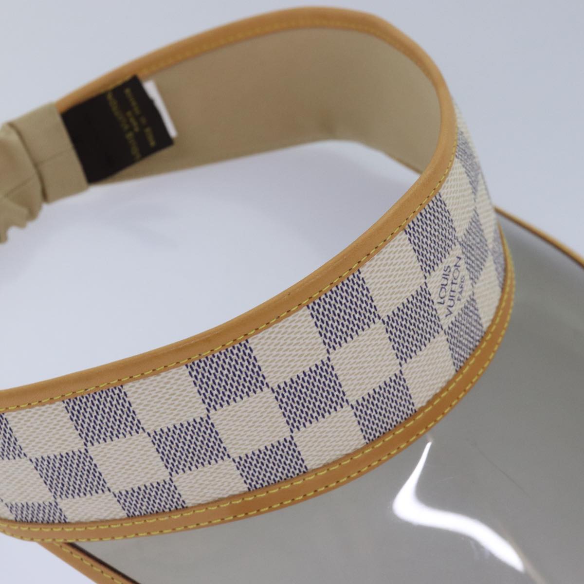 LOUIS VUITTON Damier Azur Sun Visor M72583 LV Auth 76440