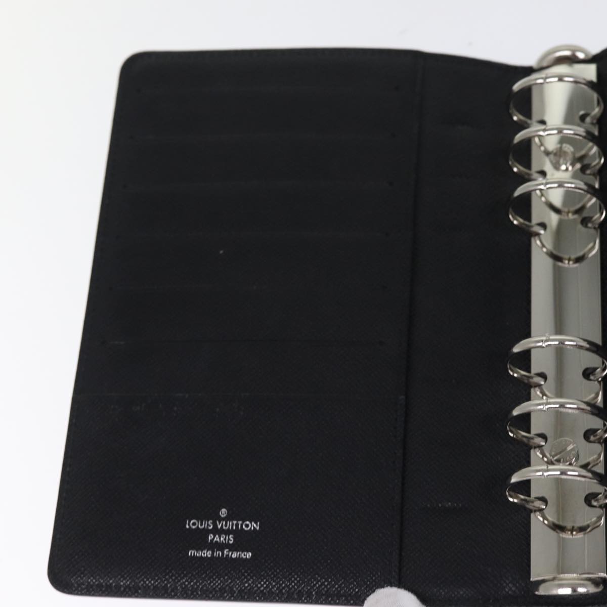 LOUIS VUITTON Epi Agenda MM Day Planner Cover Black R20042 LV Auth 76441