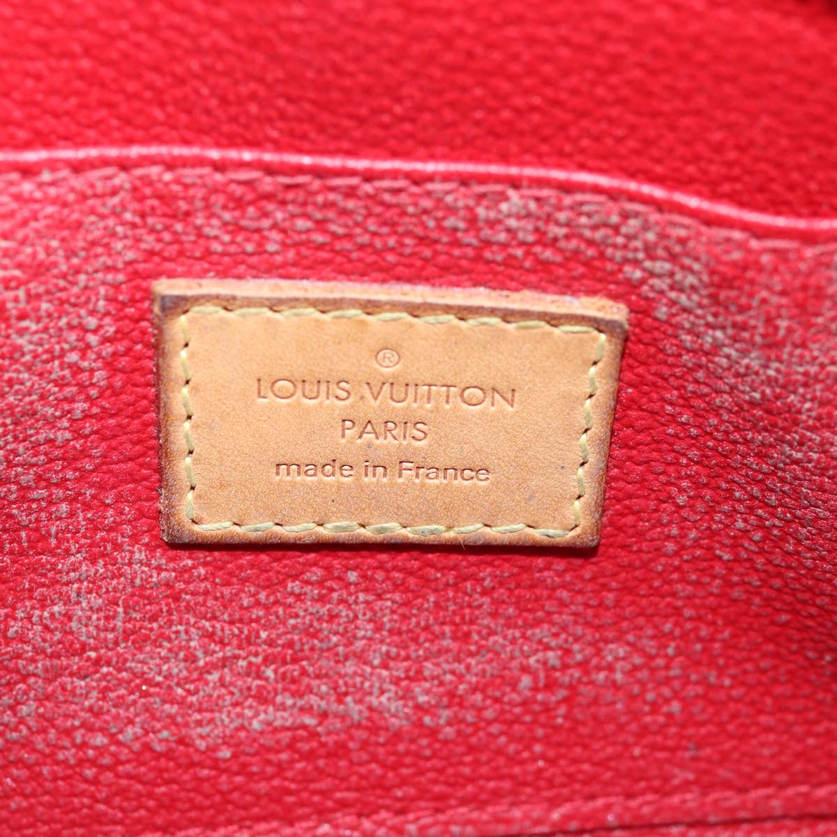 LOUIS VUITTON Monogram Vernis Pochette Cosmetic Pouch Rouge M91496 LV Auth 76448