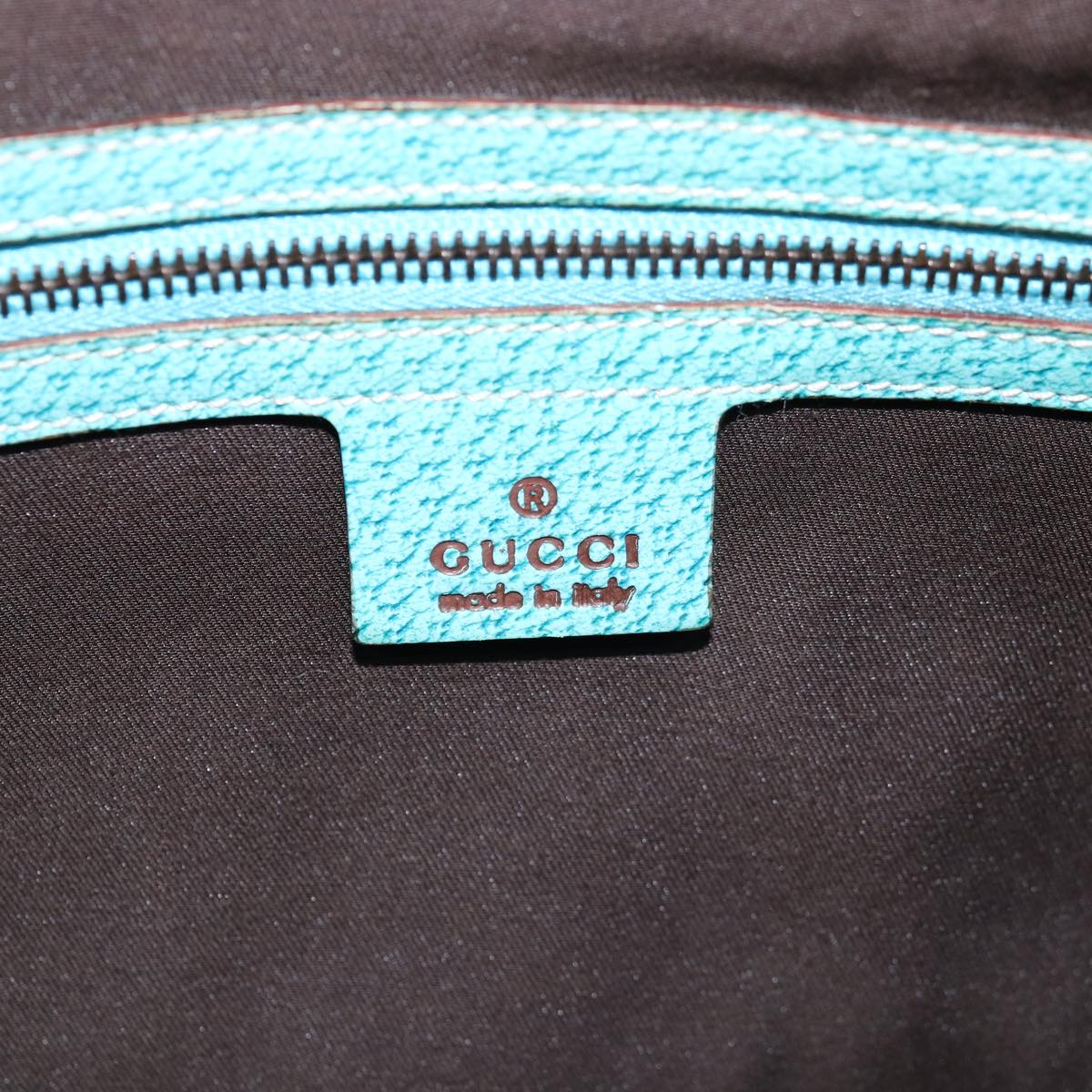 GUCCI GG Canvas New Jackie Shoulder Bag Turquoise Blue 124407 Auth 76451