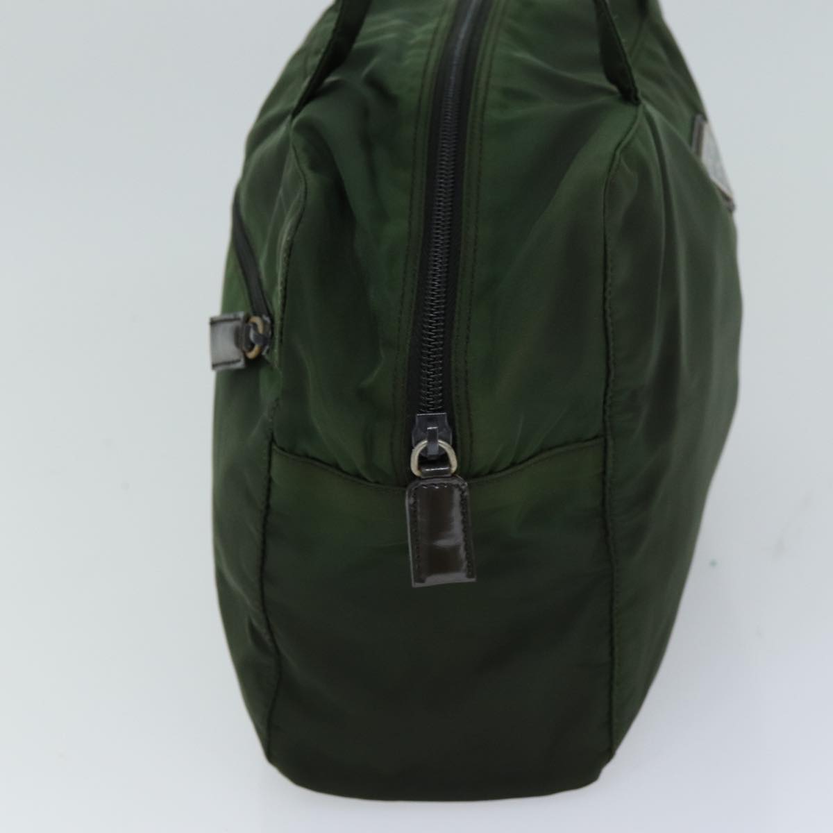 PRADA Hand Bag Nylon Khaki Auth 76455