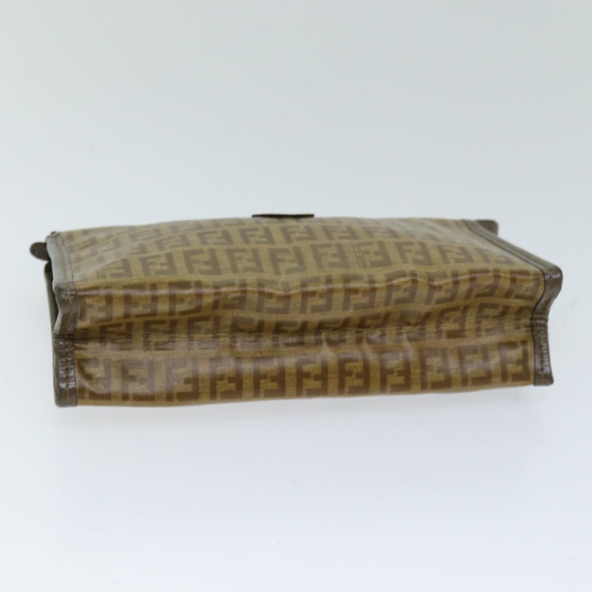 FENDI Zucchino Canvas Pouch Vintage Brown Auth 76457