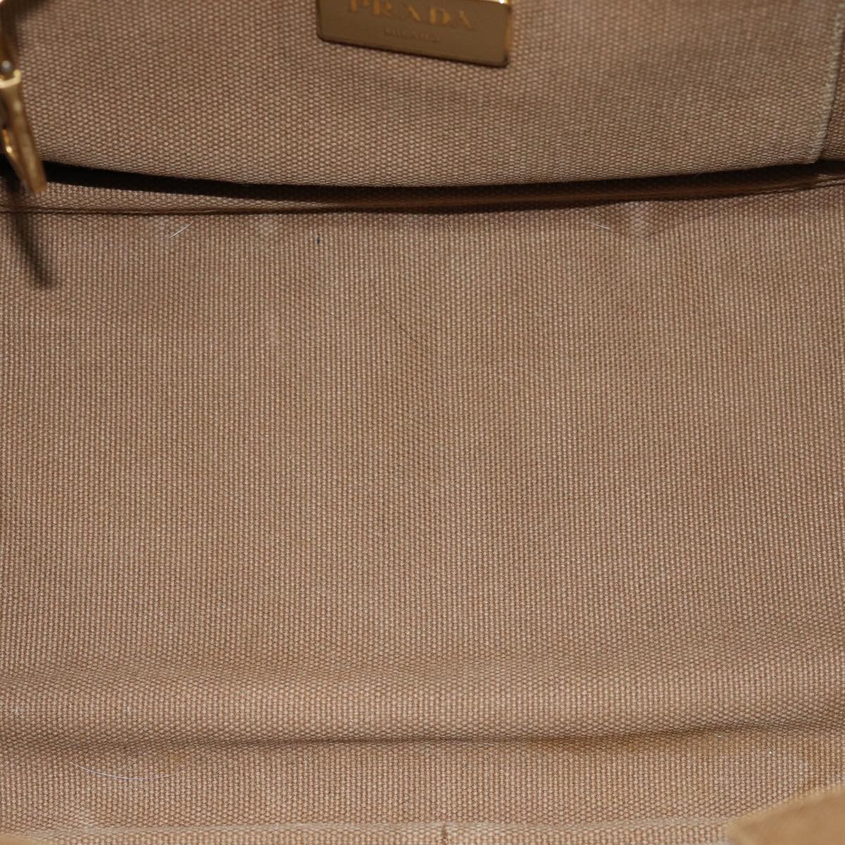 PRADA Canapa PM Hand Bag Canvas 2way Brown Auth 76473