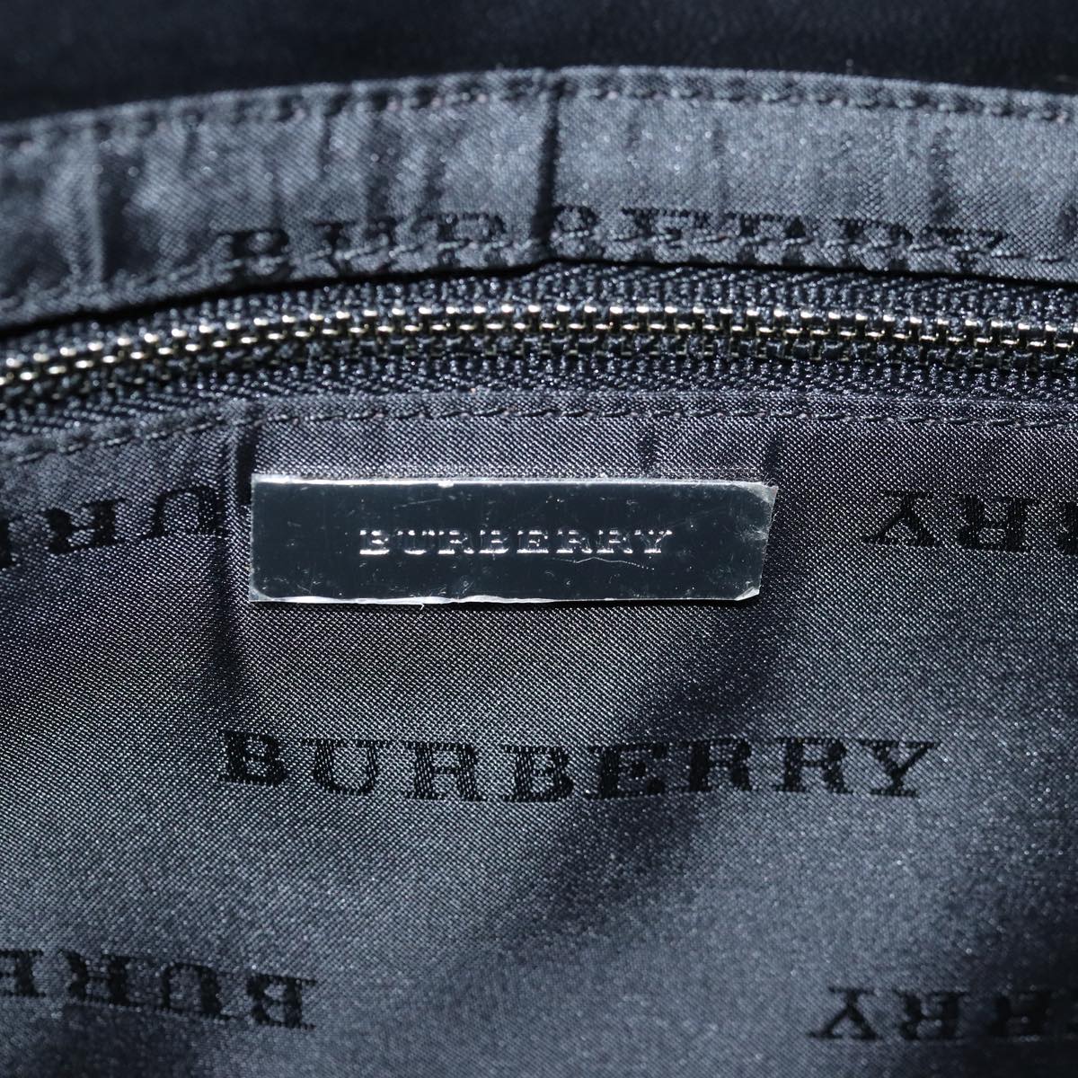 BURBERRY Hand Bag Canvas Gray Auth 76479