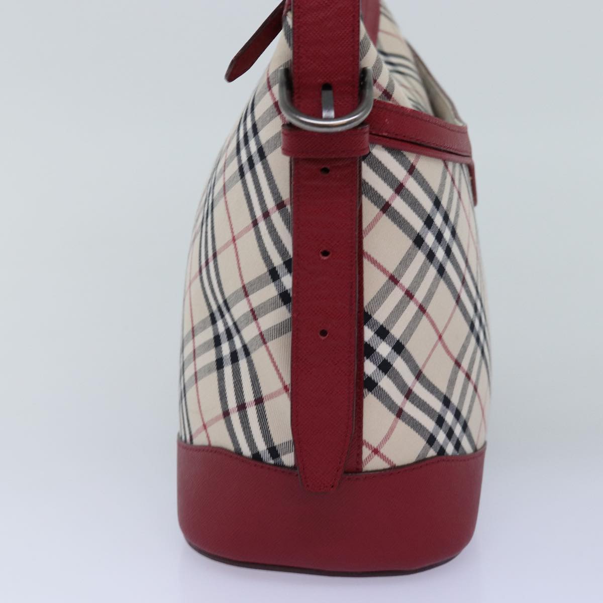 BURBERRY Nova Check Shoulder Bag Canvas Red Auth 76480