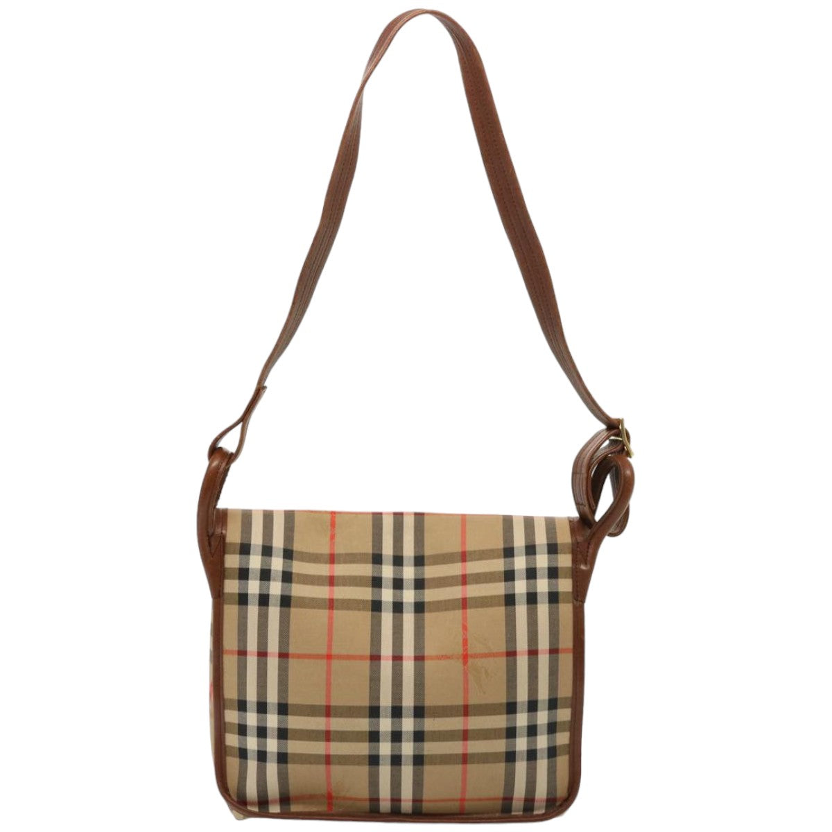 Burberrys Nova Check Shoulder Bag Canvas Beige Auth 76481 - 0