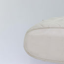 CHANEL Matelasse Chain Shoulder Bag Leather White CC Auth 76482-14
