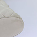 CHANEL Matelasse Chain Shoulder Bag Leather White CC Auth 76482-16