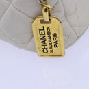 CHANEL Matelasse Chain Shoulder Bag Leather White CC Auth 76482-17