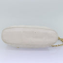 CHANEL Matelasse Chain Shoulder Bag Leather White CC Auth 76482-5