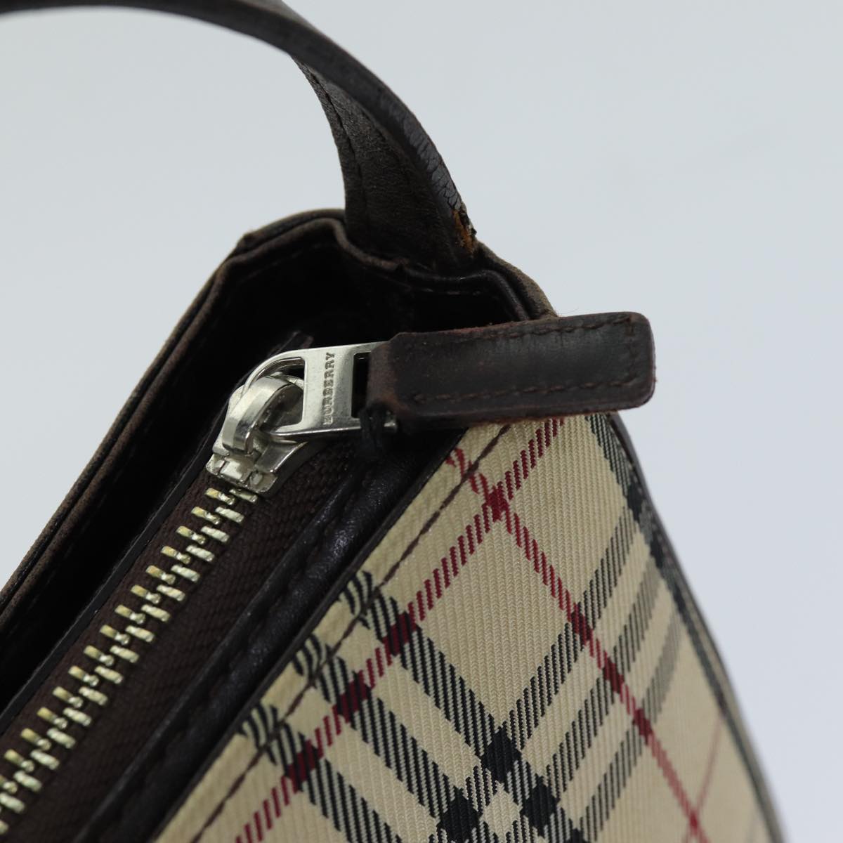 BURBERRY Nova Check Shoulder Bag Canvas Beige Auth 76502