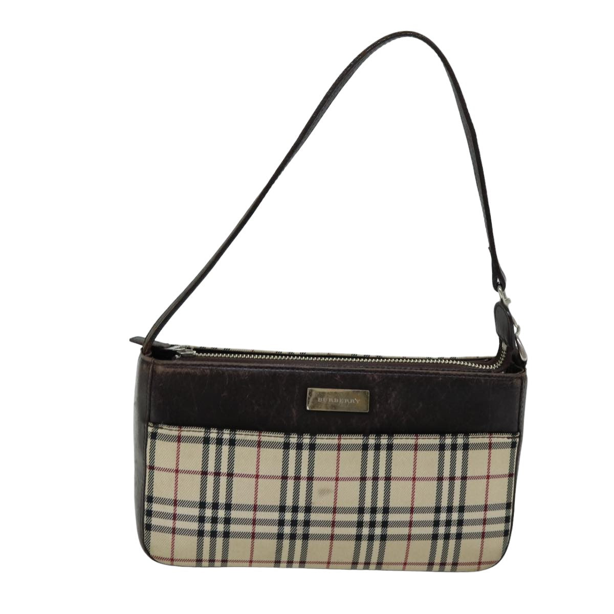 BURBERRY Nova Check Shoulder Bag Canvas Beige Auth 76502