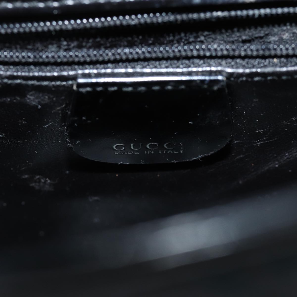 GUCCI Shoulder Bag Patent leather Black 000 1013 0506 Auth 76510