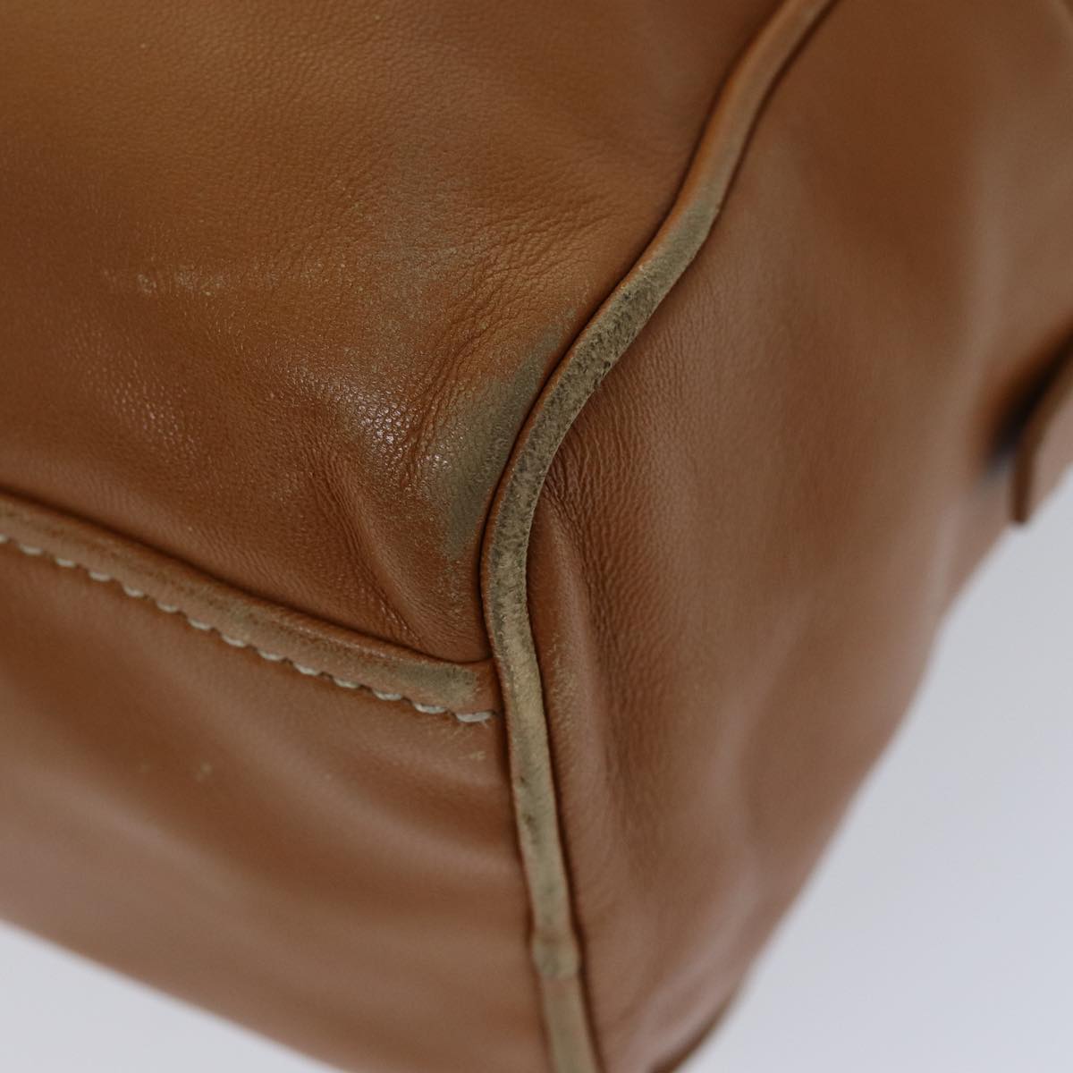PRADA Hand Bag Leather Brown Auth 76511