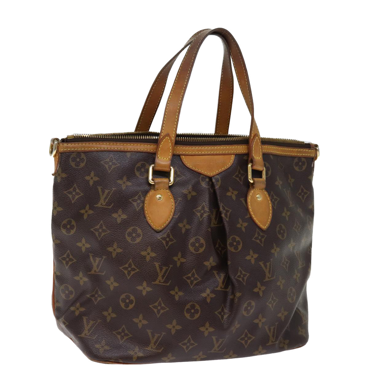 LOUIS VUITTON Monogram Palermo PM Tote Bag M40145 LV Auth 76523