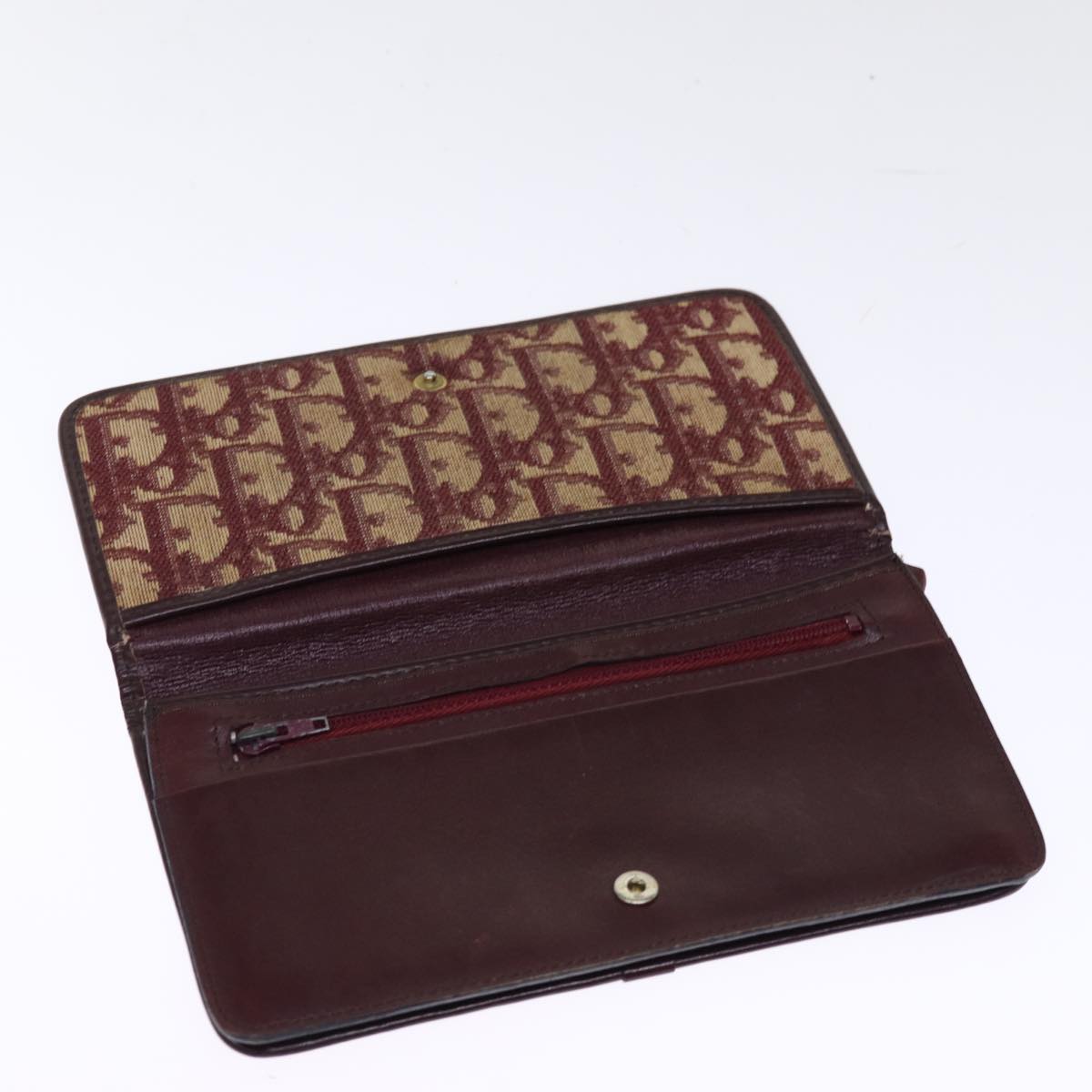 Christian Dior Trotter Canvas Wallet Red Auth 76528