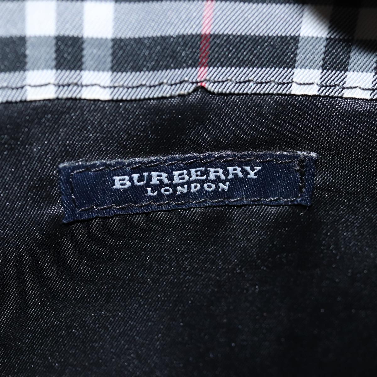 BURBERRY Nova Check Hand Bag Nylon Black Auth 76571