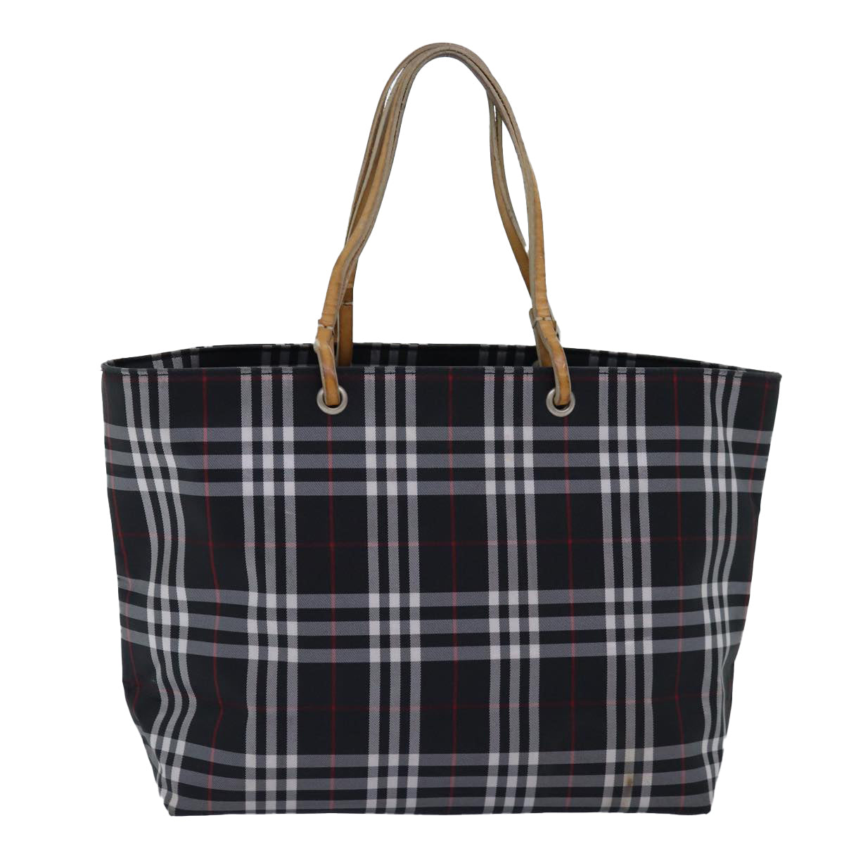 BURBERRY Nova Check Hand Bag Nylon Black Auth 76571