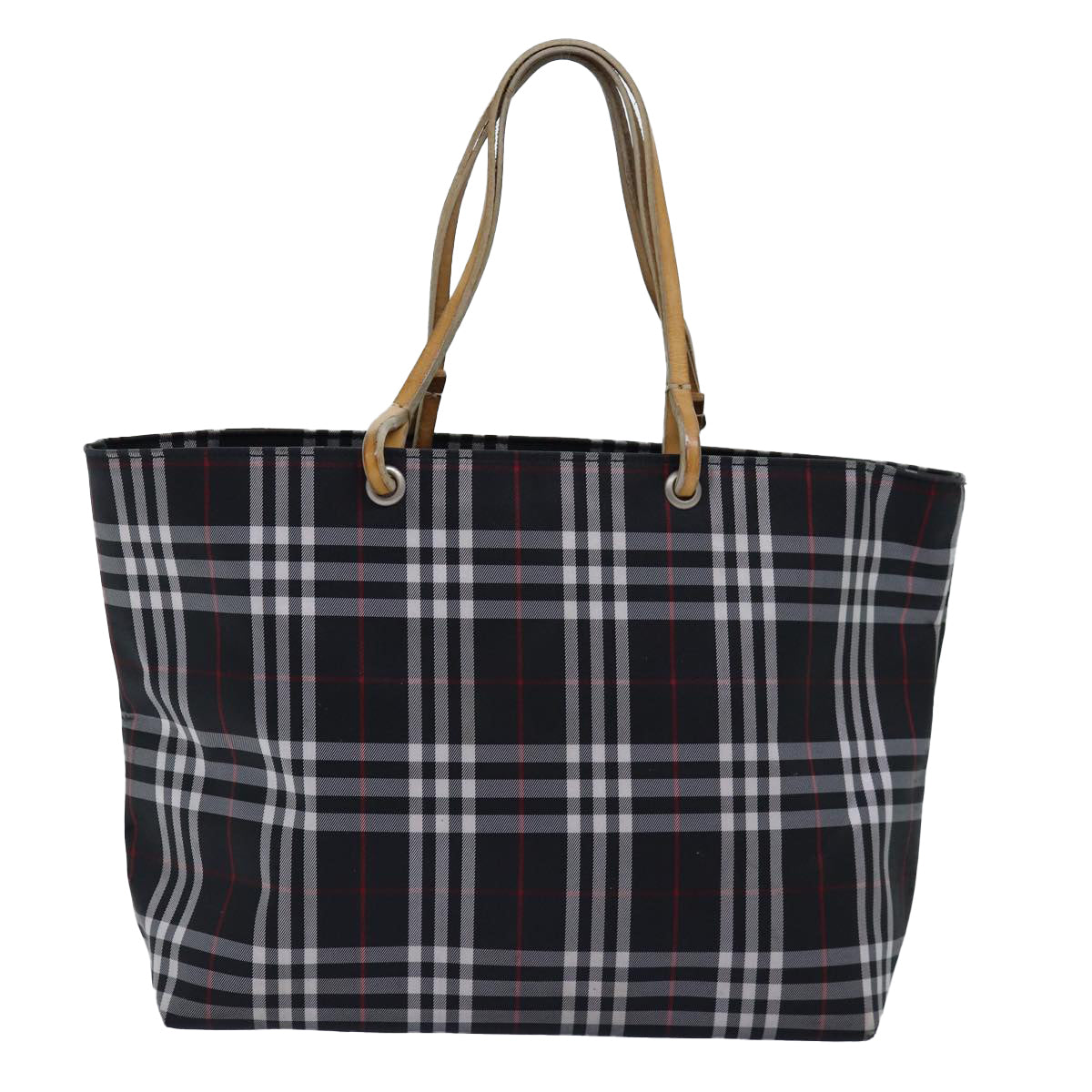 BURBERRY Nova Check Hand Bag Nylon Black Auth 76571 - 0