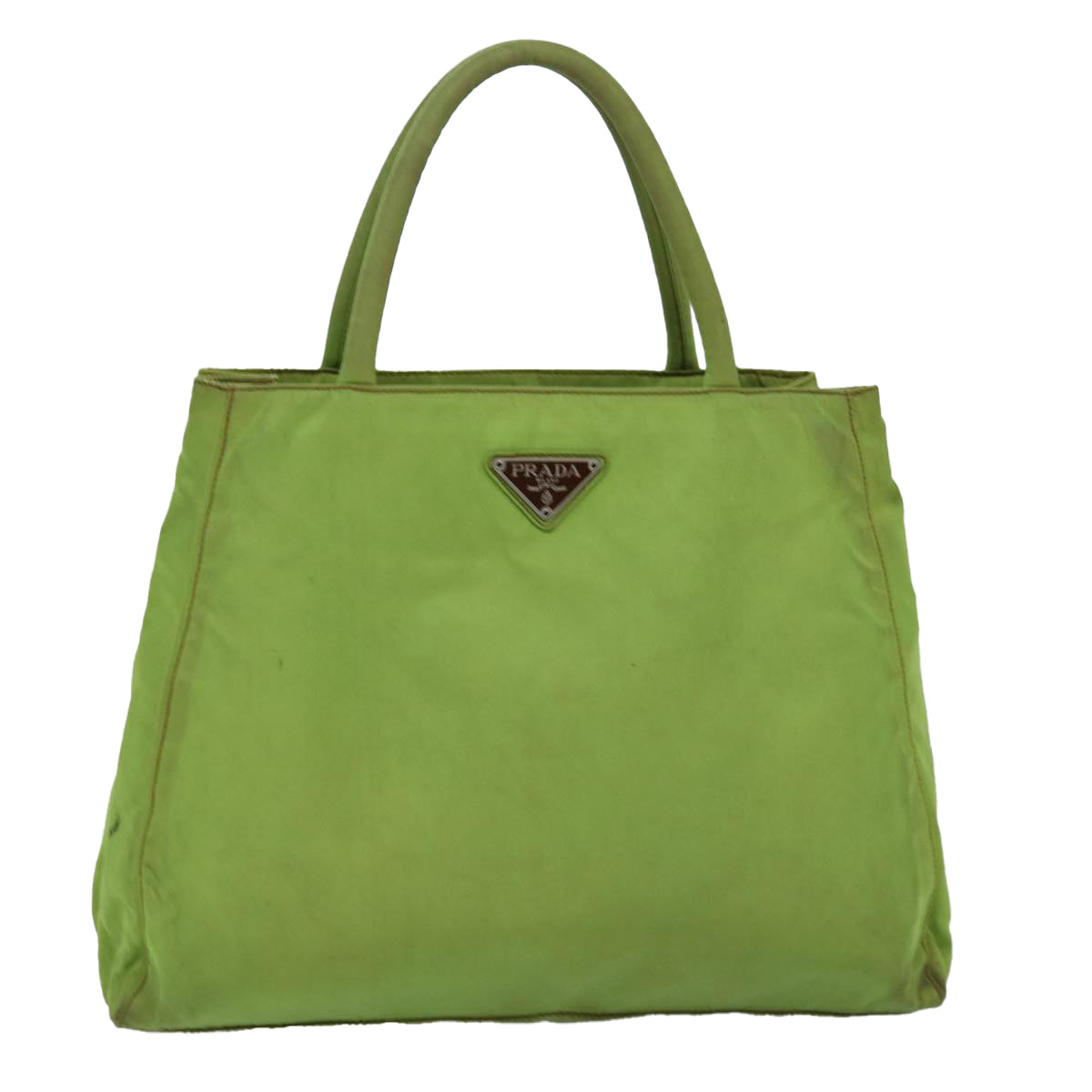 PRADA Hand Bag Nylon Green Auth 76574