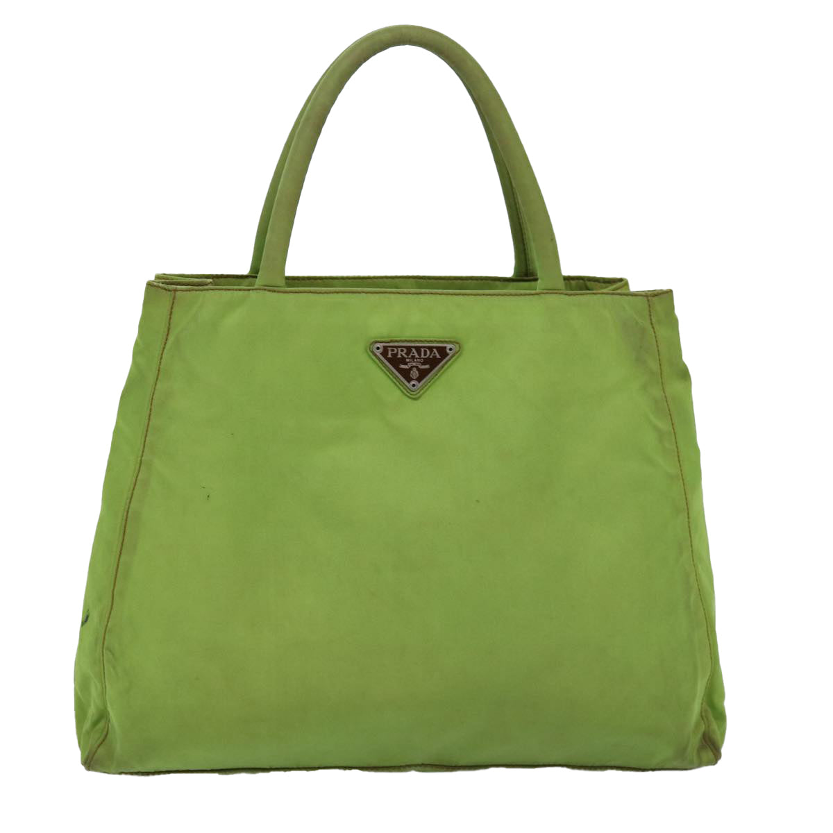 PRADA Hand Bag Nylon Green Auth 76574