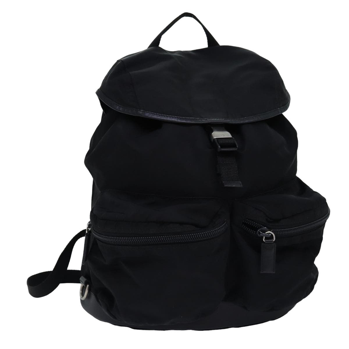 PRADA Backpack Nylon Black Auth 76576