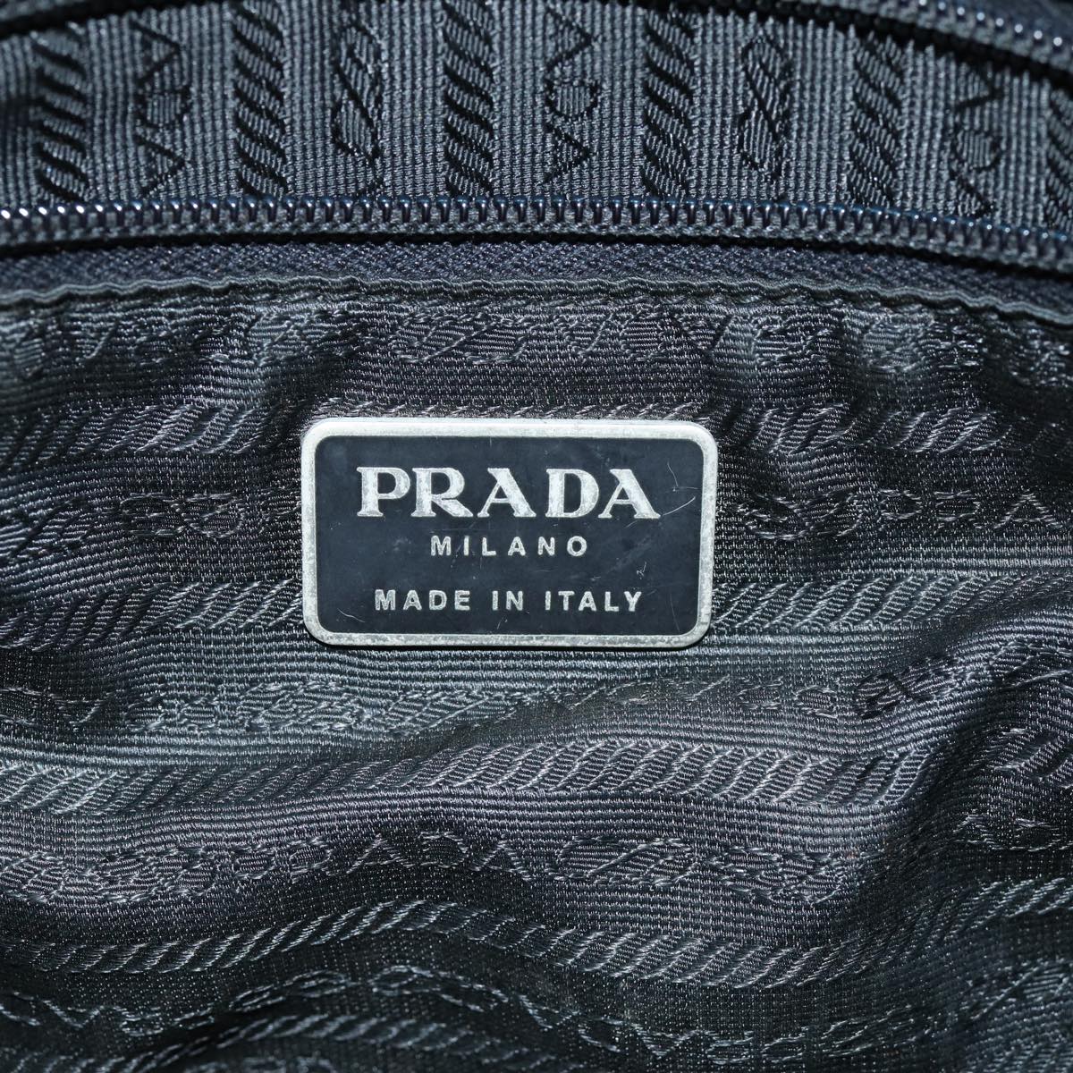 PRADA Chain Shoulder Bag Nylon Black Auth 76582