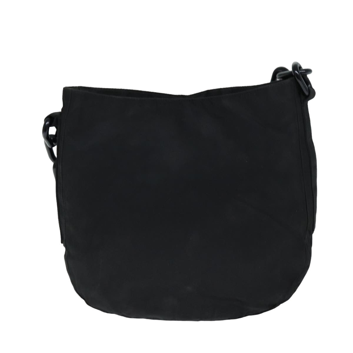 PRADA Chain Shoulder Bag Nylon Black Auth 76582 - 0
