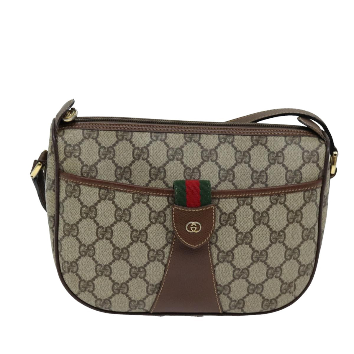 GUCCI GG Supreme Shoulder Bag PVC Leather Beige 001 754 6177 4021 Auth 76609