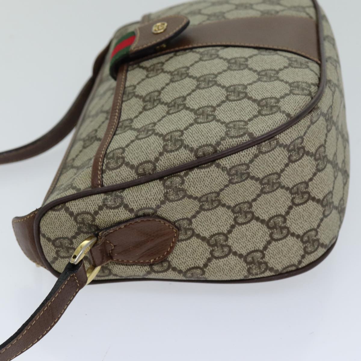 GUCCI GG Supreme Shoulder Bag PVC Leather Beige 001 754 6177 4021 Auth 76609