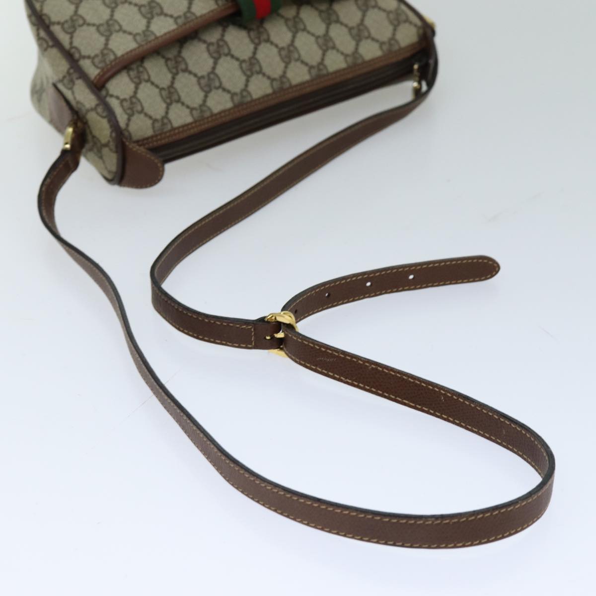 GUCCI GG Supreme Shoulder Bag PVC Leather Beige 001 754 6177 4021 Auth 76609