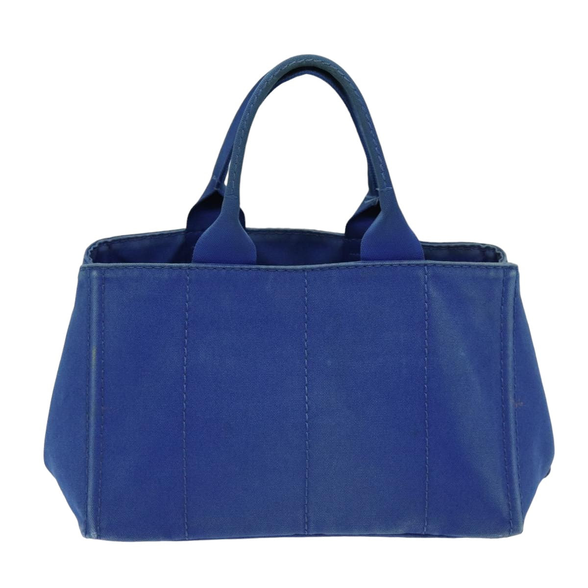 PRADA Canapa MM Hand Bag Canvas Blue Auth 76639 - 0