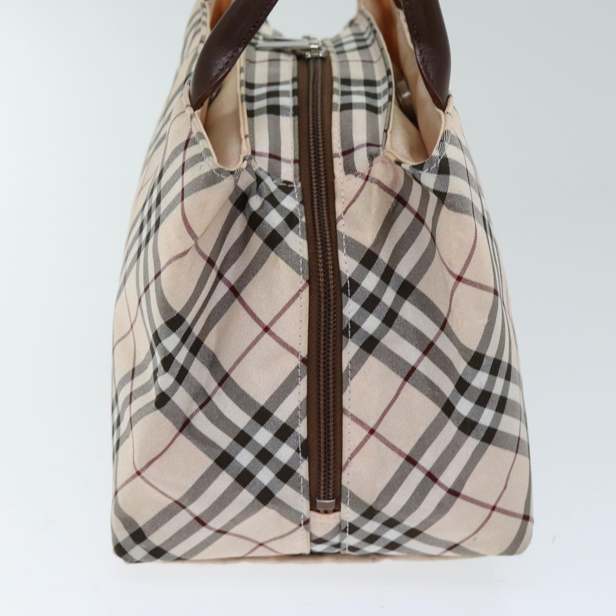 BURBERRY Nova Check Hand Bag Nylon Beige Auth 76678