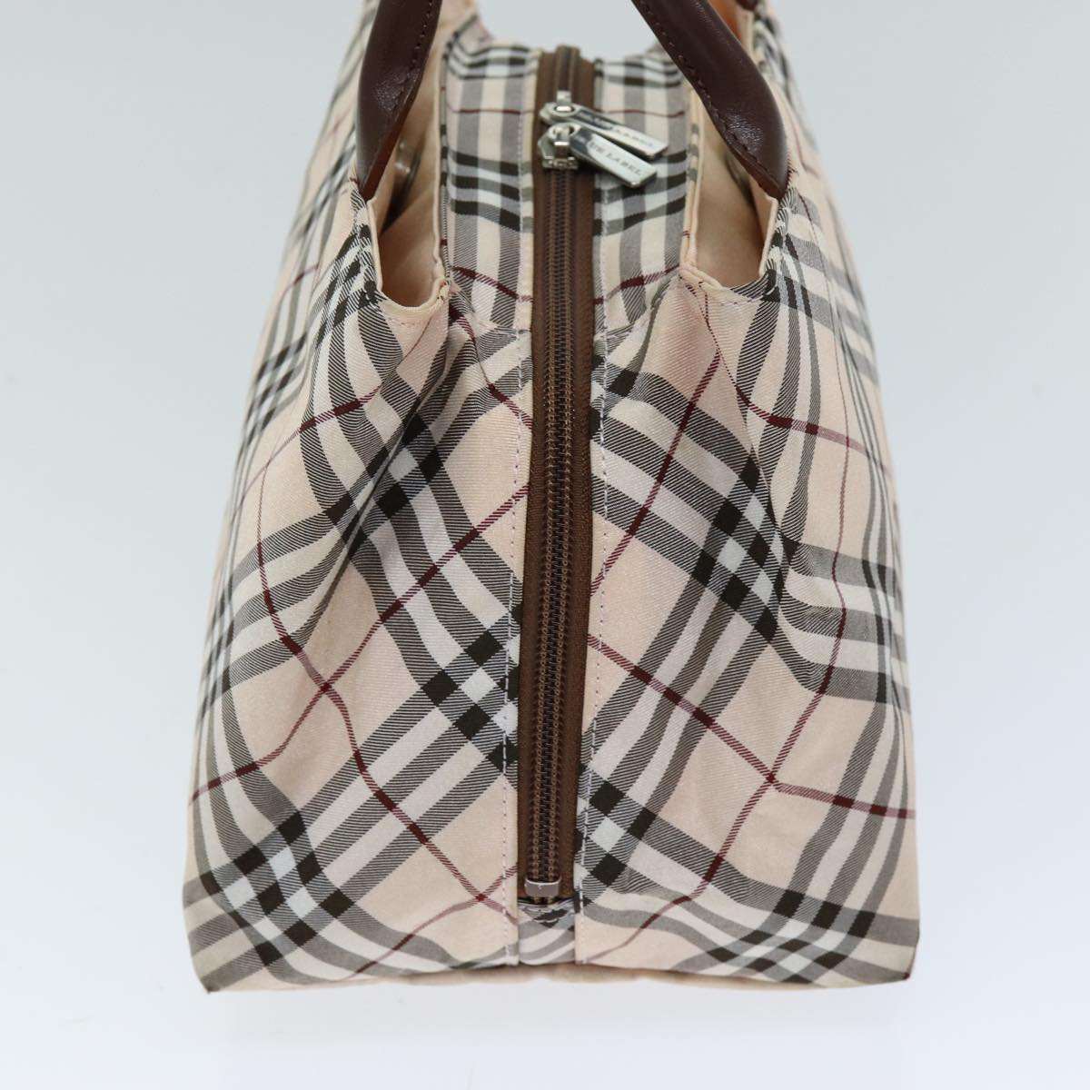 BURBERRY Nova Check Hand Bag Nylon Beige Auth 76678