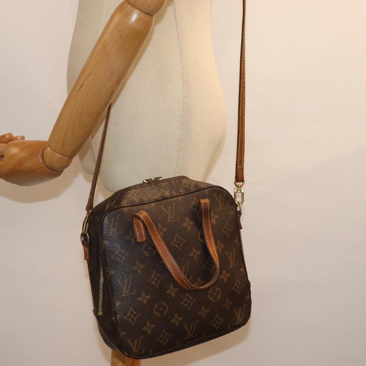 LOUIS VUITTON Monogram Spontini Hand Bag 2way M47500 LV Auth 76684