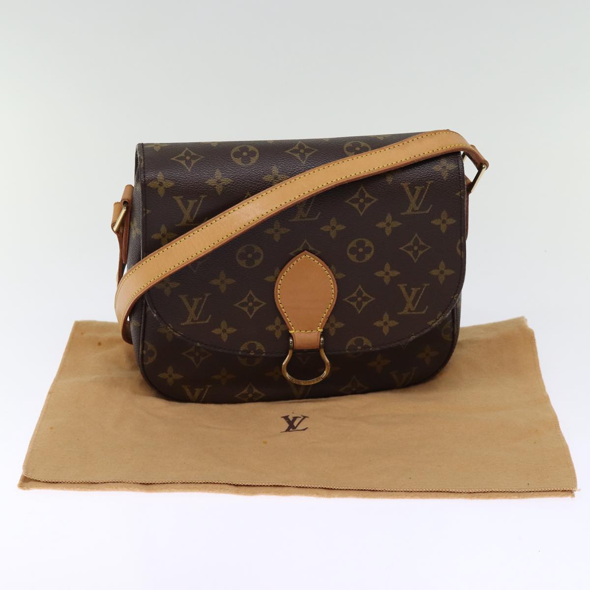 LOUIS VUITTON Monogram Saint Cloud GM Shoulder Bag M51242 LV Auth 76685