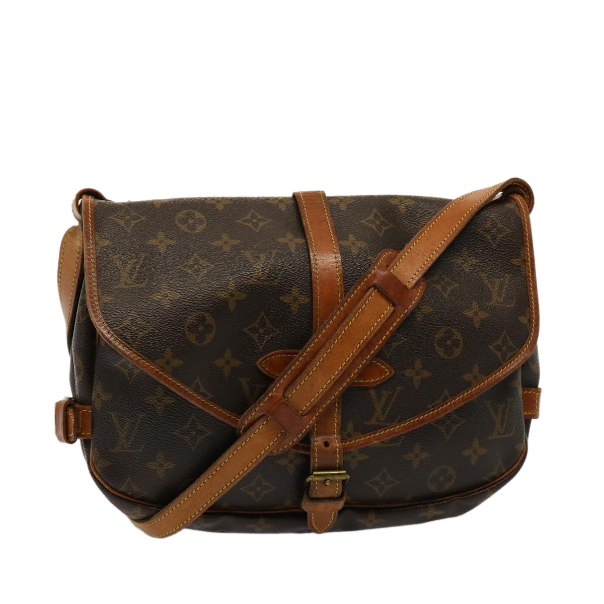 LOUIS VUITTON Monogram Saumur 30 Shoulder Bag M42256 LV Auth 76686