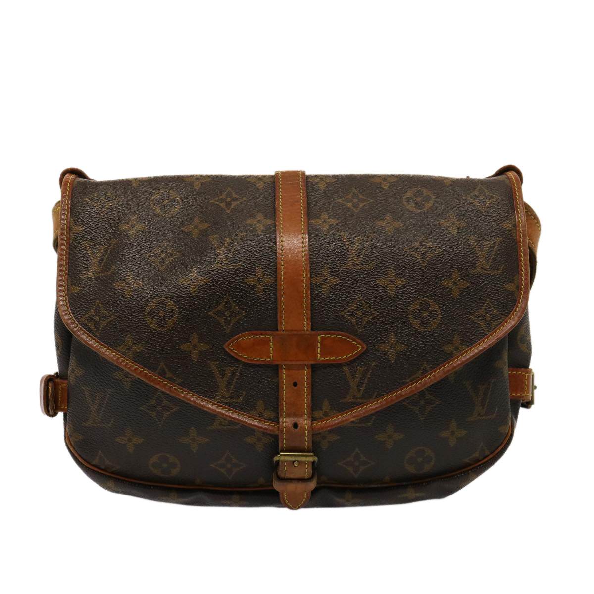 LOUIS VUITTON Monogram Saumur 30 Shoulder Bag M42256 LV Auth 76686