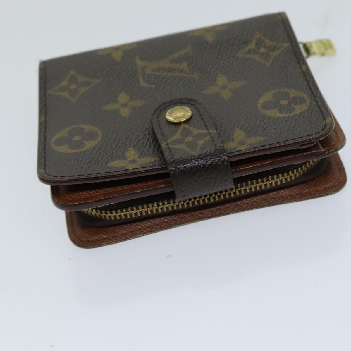 LOUIS VUITTON Monogram Compact Zip Wallet M61667 LV Auth 76691